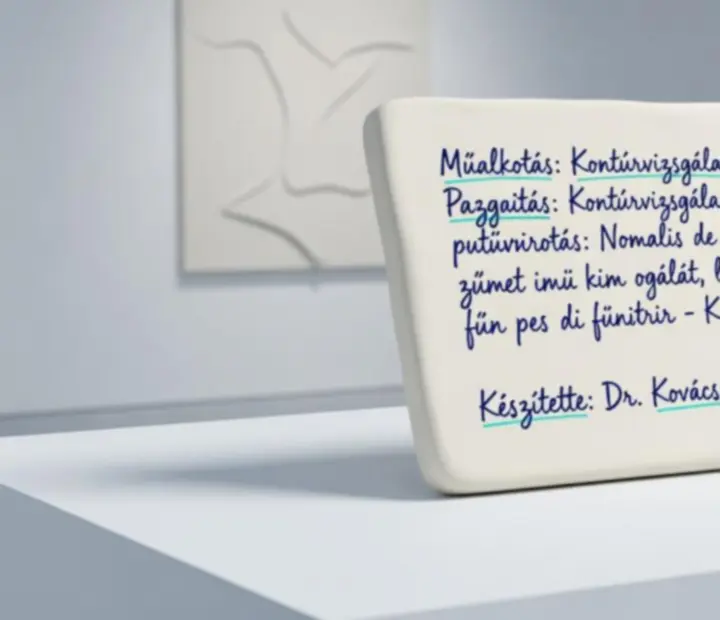 Kurátori jegyzetek részlete, kézírásos megjegyzésekkel egy Art Veraa gyűjteményről.